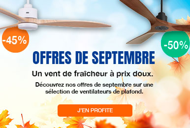 Ventilateurs de plafond : Promos Septembre 2026